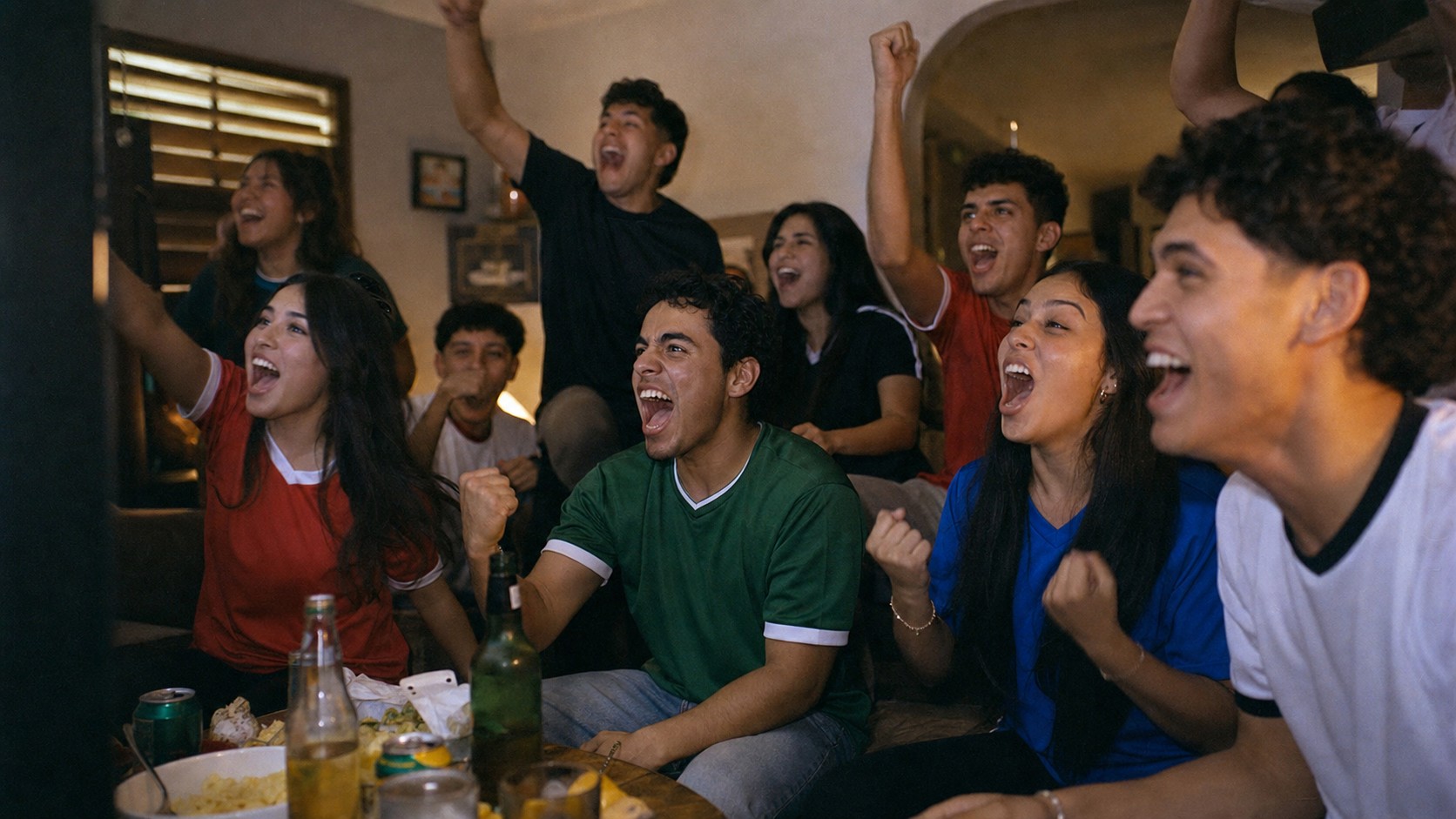 Friends sharing a watch party